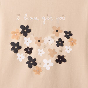 Camiseta de manga larga lisa con estampado fantasía para bebé niña 