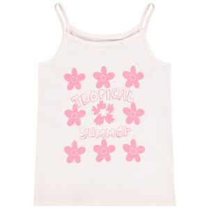 Camiseta sin mangas de jersey con estampado de flores para niña  Main Camiseta sin mangas de jersey con estampado de flores para niña