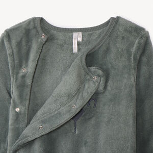 Pelele liso de sherpa con osito divertido para bebé 