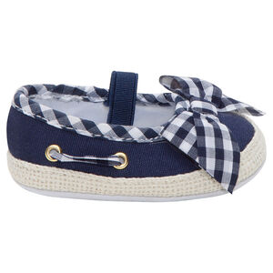 Bailarinas estilo alpargatas con detalles y lazo de vichy 