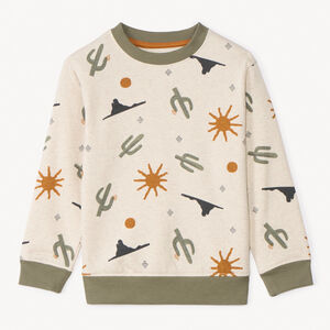 Sudadera de manga larga de felpa con estampado de cactus para niño 