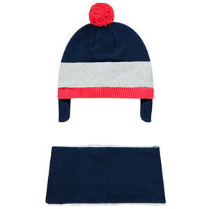 Conjunto gorro y bufanda tipo snood de punto 