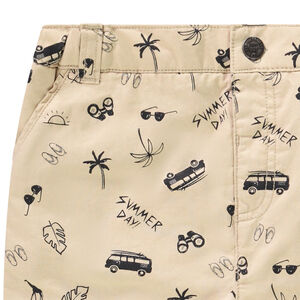 Bermudas en twill pigmentario estampado summer day para bebé niño 