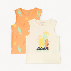 Lote de 2 camisetas sin mangas con diseño para bebé niño 