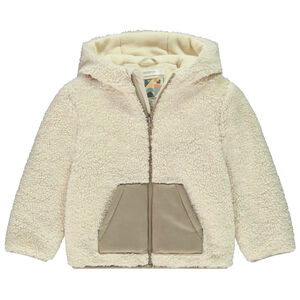 Chaqueta de sherpa con bolsillos de ante para niño 