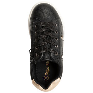 Zapatillas negras efecto cuero con estrellas brillantes para niña 