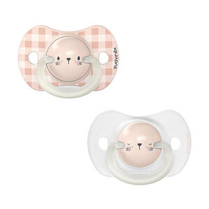 Lot de 2 sucettes silicone SX Pro Night & Day 6-18M lapin 