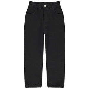 Pantalón paperbag de twill liso para niña 