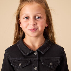 Ropa de niña con mangas largas y efecto de camisa en color liso 