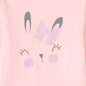 Conjunto de pijama largo de jersey estampado niña. 