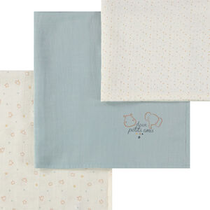 Lote de 3 muselinas de gasa de algodón para bebé 