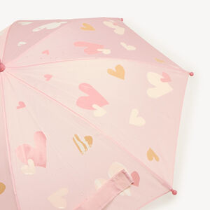 Sombrilla para niña con estampado de corazones 