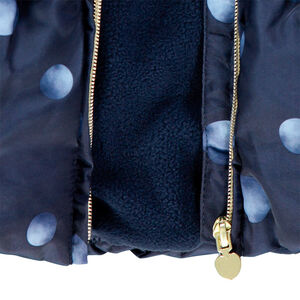 Chaqueta con capucha con estampado de lunares forrada en sherpa 