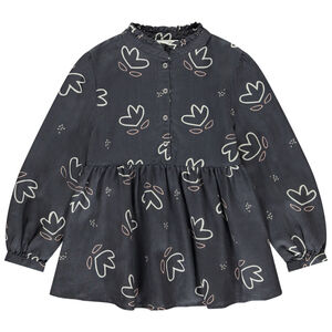 Túnica de tela con estampado artístico para niña 