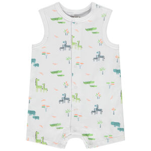 Combishort sin mangas estampado savana para bebé niño 