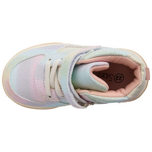 Zapatillas altas de arcoíris con cordones y velcro para niña bebé 