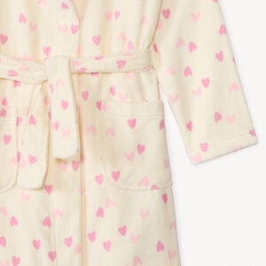Albornoz de baño de felpa con estampado de corazones niña 
