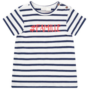 T-shirt mixte bébé manches courtes esprit marinière 