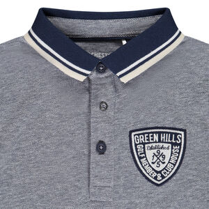Polo de manga larga con parche de blason para niño 