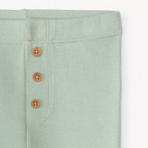 Caleçon liso de canalé con botones para bebé niña 