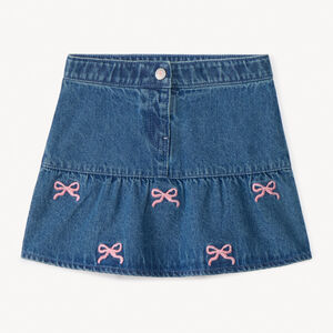 Falda de mezclilla con nudos bordados para niña bebé 