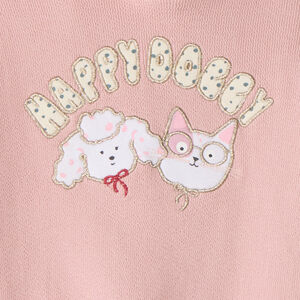 Ropa de sudadera bebé niña con capucha diseño de perro y gato 