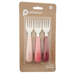 Pack de 3 tenedores de metal Yummix rosa 