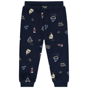 Pantalón jogging de felpa con estampado de navegación para bebé niño 