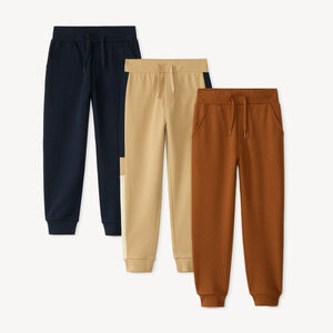 Pack de 3 pantalones de chándal niño en felpa. 