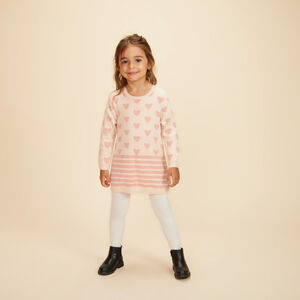 Robe manches longues en tricot jacquard pour bébé fille 