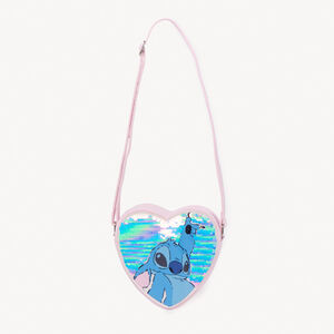 Bolso bandolera con corazón de Stitch Disney y lentejuelas mágicas niña 