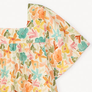 Túnica de manga corta con estampado de flores para bebé niña 