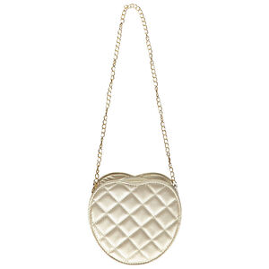 Sac bandoulière doré en forme de cœur matelassé pour fille  Main Sac bandoulière doré en forme de cœur matelassé pour fille