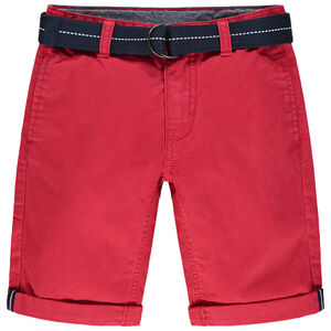 Bermudas lisas de tela y cinturón desmontable Main Bermudas lisas de tela y cinturón desmontable