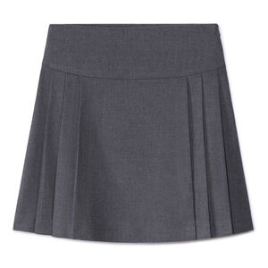 Falda plisada de uniforme de tela lisa para niña 