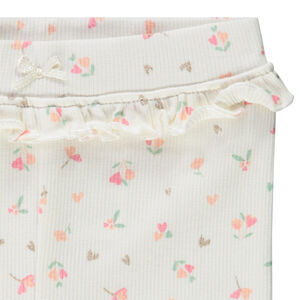 Camiseta larga acanalada con estampado de fantasía para bebé niña 