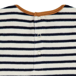 Pijama de 2 piezas de terciopelo con parche bordado de oso para bebé niño 