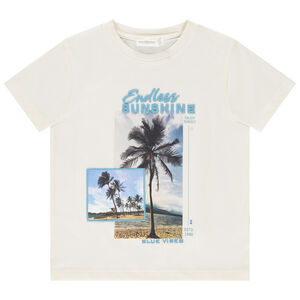 Camiseta de manga corta con fotoprint y bordado para niño 