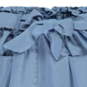 Short de tiro alto en Twill con cinturón para atar para niña  Main Short de tiro alto en Twill con cinturón para atar para niña