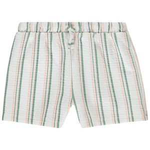 Short de punto tubular rayado para niña  Main Short de punto tubular rayado para niña