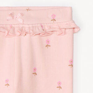 Caleçon de canalé con estampado de brillos niña bebé. 