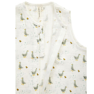 Pelele TOG 0,5 con estampado de ocas en gasa de algodón 