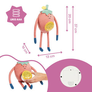 Veilleuse & berceuse en peluche Barnabé la fraise  Main Veilleuse & berceuse en peluche Barnabé la fraise