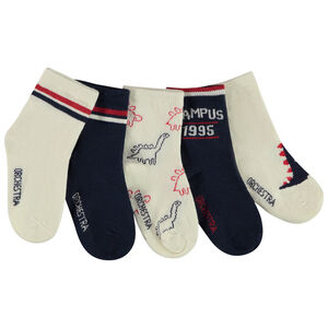 Pack de 5 pares de calcetines de dinosaurios para bebé niño 