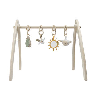 Arco de juegos plegable de madera color natural 