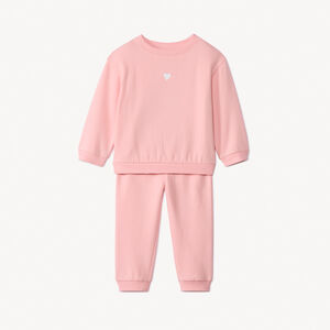 Conjunto sudadera y pantalón de chándal liso para bebé niña  Main Conjunto sudadera y pantalón de chándal liso para bebé niña