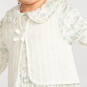 Conjunto de 2 piezas para bebé niña: vestido y chaleco sin mangas. 