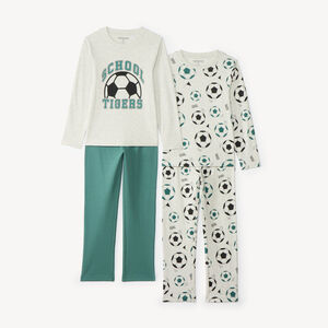 Conjunto de 2 pijamas largos para niño con estampado de fútbol 