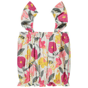 Top con mangas de volante estampado para niña  Main Top con mangas de volante estampado para niña
