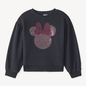 Sudadera de niña de felpa con strass Minnie Disney. 